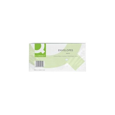 Q-Connect DL Envelopes Window Peel/Seal 100gsm White Pk 500- KF03000 Q-Connect DL Envelopes Window Peel/Seal 100gsm White Pk 500- KF03000