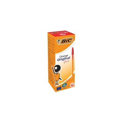 Bic Orange Ball Pen Fine 0.8mm Tip 0.3mm Line Red Pack 20 Bic Orange Ball Pen Fine 0.8mm Tip 0.3mm Line Red Pack 20