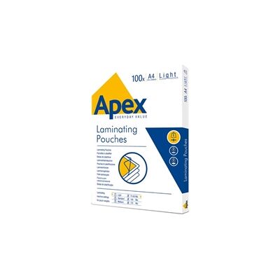 Fellowes Apex Light Duty A4 Laminating Pouches 150 Micron - 6003201 Fellowes Apex Light Duty A4 Laminating Pouches 150 Micron - 6003201
