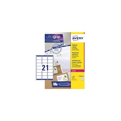 Avery Address Labels Laser 21/Sheet 63.5x38.1mm L7160-250 Avery Address Labels Laser 21/Sheet 63.5x38.1mm L7160-250