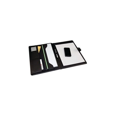 Monolith Leather Look Conference Folder PU With A4 Pad Black Monolith Leather Look Conference Folder PU With A4 Pad Black