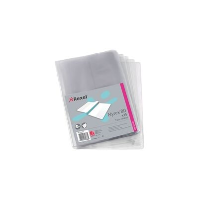 Rexel Nyrex Twin Wallet A4 Clear (25 Pack) Rexel Nyrex Twin Wallet A4 Clear (25 Pack)