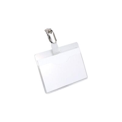 Durable Clip Name Badge Card Holders + Inserts - 50 Pack - 54 x 90mm Durable Clip Name Badge Card Holders + Inserts - 50 Pack - 54 x 90mm