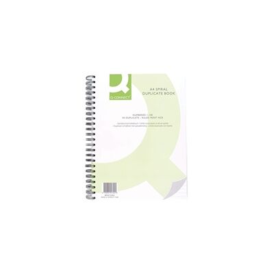Q-Connect Feint Ruled Wirebound Duplicate Book A4 Ref KF01342 Q-Connect Feint Ruled Wirebound Duplicate Book A4 Ref KF01342