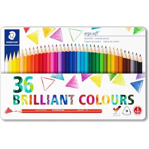 Staedtler 157 M36 Ergosoft Triangular Colouring Pencils - Assorted Colours (Tin Staedtler 157 M36 Ergosoft Triangular Colouring Pencils - Assorted Colours (Tin