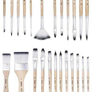 Artecho Art Paint Brushes Set For Watercolor, Acrylic, Oil, Rock Painting, Nail Artecho Art Paint Brushes Set For Watercolor, Acrylic, Oil, Rock Painting, Nail