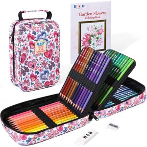 H & B 72 Colouring Pencils Set With Portable Zipper Bag Sketchpad Drawing & Art H & B 72 Colouring Pencils Set With Portable Zipper Bag Sketchpad Drawing & Art