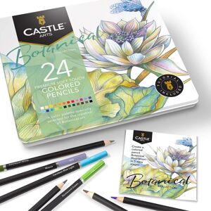 Castle Art Supplies Castle Arts Themed 24 Coloured Pencil Set In Tin Box, Perfect Colours For ‘bo Castle Art Supplies Castle Arts Themed 24 Coloured Pencil Set In Tin Box, Perfect Colours For ‘bo
