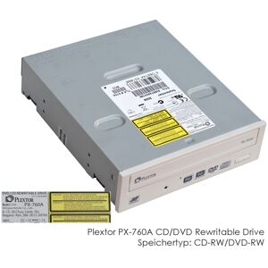 Plextor Px-760a Gray Internal IDE CD/DVD Rew Drive Plextor Px-760a Gray Internal IDE CD/DVD Rew Drive