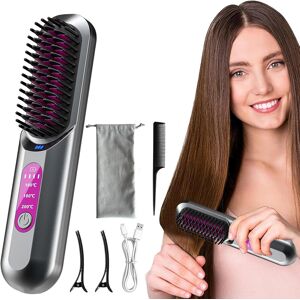 Care+ Rechargeable Portable Cordless Hair Straightener Brush, 5000mah Usb Anti-Scald N Care+ Rechargeable Portable Cordless Hair Straightener Brush, 5000mah Usb Anti-Scald N