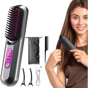 Care+ Cordless Hair Straightener Brush, Styling Comb For Women 5000mah Usb Rechargeabl Care+ Cordless Hair Straightener Brush, Styling Comb For Women 5000mah Usb Rechargeabl