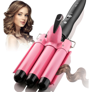 Does Not Apply Hair Curler, 3 Barrels Hair Waver Curling Iron Big Wave Wand For Long Hair, Elec Does Not Apply Hair Curler, 3 Barrels Hair Waver Curling Iron Big Wave Wand For Long Hair, Elec