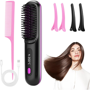 Does Not Apply Go Brush Pro - Cordless Hair Straightener Brush Portable Usb Rechargeable Heated Does Not Apply Go Brush Pro - Cordless Hair Straightener Brush Portable Usb Rechargeable Heated