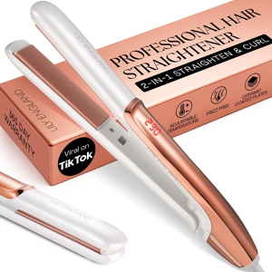 Does Not Apply Hair Straighteners For Women - 2-In-1 Ceramic Flat Iron & Curler, Rose Gold Stra Does Not Apply Hair Straighteners For Women - 2-In-1 Ceramic Flat Iron & Curler, Rose Gold Stra