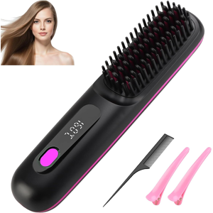 Does Not Apply Cordless Hair Straightener Comb, Ceramic Heated Straightening Brush, Portable & Does Not Apply Cordless Hair Straightener Comb, Ceramic Heated Straightening Brush, Portable &
