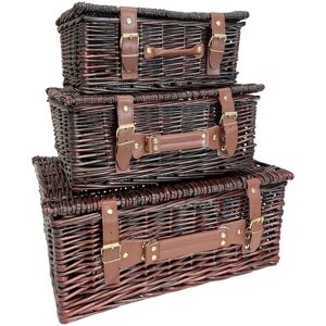 Hampabox Set Of 3 Empty Wicker Hamper Baskets With Lids For Gift Baskets (12\", 14\", 18\") Hampabox Set Of 3 Empty Wicker Hamper Baskets With Lids For Gift Baskets (12\", 14\", 18\")
