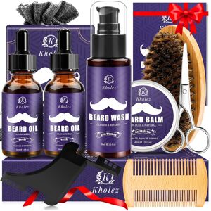 Kholez Beard Grooming Kit For Men Gifts W 2 Beard Oil, Mens Gift Set, Dad Birth Kholez Beard Grooming Kit For Men Gifts W 2 Beard Oil, Mens Gift Set, Dad Birth