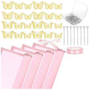 Sodial 2x(40 Sheets Flower Wrapping Set Flower Bouquet For Mother'S Day Wedding4624 Sodial 2x(40 Sheets Flower Wrapping Set Flower Bouquet For Mother'S Day Wedding4624