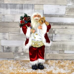 The Christmas Workshop 45cm Standing Santa Claus Figure Red, White And Green Christmas Decoration The Christmas Workshop 45cm Standing Santa Claus Figure Red, White And Green Christmas Decoration