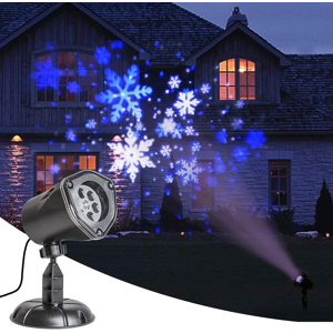 Branded Snowflake Projector Light Led White/blue Rotating Snowfall Landscape Projection Branded Snowflake Projector Light Led White/blue Rotating Snowfall Landscape Projection