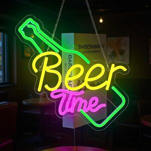 Beer Time Neon Sign, Bar Neon Light Sign, Yellow Led Light Advertisement For Wal Beer Time Neon Sign, Bar Neon Light Sign, Yellow Led Light Advertisement For Wal