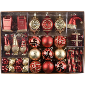 Branded Christmas Tree Decorations - Red Gold 100pcs Shatterproof Baubles Balls Ornament Branded Christmas Tree Decorations - Red Gold 100pcs Shatterproof Baubles Balls Ornament