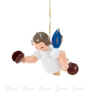 Großhandel Dregeno Tree Ornaments Hanging Angel With Castanets, Blue Wings H = Ca 5 Cm New Großhandel Dregeno Tree Ornaments Hanging Angel With Castanets, Blue Wings H = Ca 5 Cm New