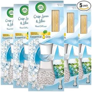 Branded Air Wick Air Freshener Reed Diffuser, Crisp Linen And Lilac, Pack 5 X 33ml, Last Branded Air Wick Air Freshener Reed Diffuser, Crisp Linen And Lilac, Pack 5 X 33ml, Last