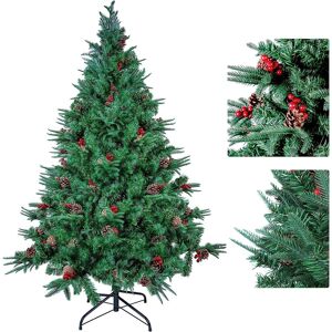 Himaly 7ft/2.1m Christmas Tree With Pine Cones And Berries,Pvc Artificial Chris Himaly 7ft/2.1m Christmas Tree With Pine Cones And Berries,Pvc Artificial Chris