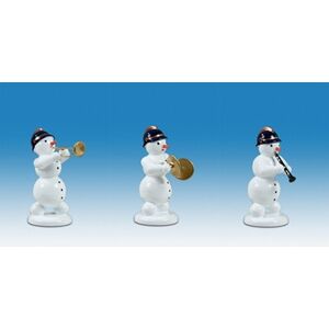 Kde-Kunstgewerbliche Drechslerei Ellmann Wooden Figure Christmas Snowman Musicians 3 Pieces Height Approx 6.5 Cm Kde-Kunstgewerbliche Drechslerei Ellmann Wooden Figure Christmas Snowman Musicians 3 Pieces Height Approx 6.5 Cm