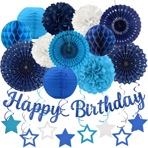 Does Not Apply Navy Blue Birthday Party-Decorations - 29pcs Blue Party Decorations For Men Boys Does Not Apply Navy Blue Birthday Party-Decorations - 29pcs Blue Party Decorations For Men Boys