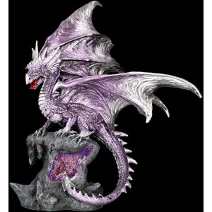 Large Dragon Figure - Viorel Guards Crystal - Fantasy Dragon Decor - H 47 Cm Large Dragon Figure - Viorel Guards Crystal - Fantasy Dragon Decor - H 47 Cm
