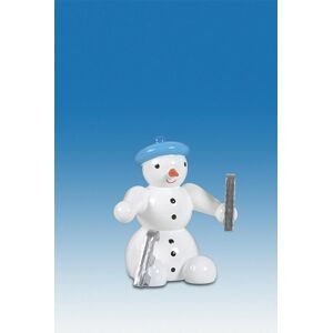 Kde-Kunstgewerbliche Drechslerei Ellmann Wooden Figure Christmas Snowman Sitting With Ice Skates Height Approx 6.5 Cm New Kde-Kunstgewerbliche Drechslerei Ellmann Wooden Figure Christmas Snowman Sitting With Ice Skates Height Approx 6.5 Cm New