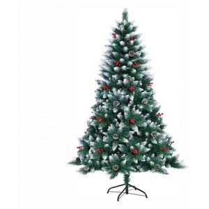 Shatchi 6ft Christmas Tree Bushy Snowy Balmoral Pencil Tip Berries Cones Xmas Home Decor Shatchi 6ft Christmas Tree Bushy Snowy Balmoral Pencil Tip Berries Cones Xmas Home Decor