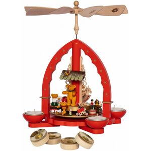 Richard Glässer Seiffen Christmas Pyramid Playing Bear Cubs For Tea Light And Candles, 27.. Rg 16055 New Richard Glässer Seiffen Christmas Pyramid Playing Bear Cubs For Tea Light And Candles, 27.. Rg 16055 New