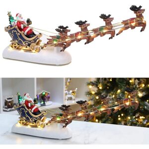 Tinsel Time Christmas Santa Sleigh Flying Reindeer Scene Ornament Led Lights Xmas Decor Gift Tinsel Time Christmas Santa Sleigh Flying Reindeer Scene Ornament Led Lights Xmas Decor Gift