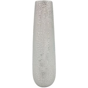 Bps Home 38.8cm Silver Textured Finish Ceramic Flower Vase Decorative Display Ornament Bps Home 38.8cm Silver Textured Finish Ceramic Flower Vase Decorative Display Ornament