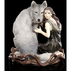 Anne Stokes Figure With Wolf - Soul Bond - Fantasy Fee Elf Dog Deco Statue Anne Stokes Figure With Wolf - Soul Bond - Fantasy Fee Elf Dog Deco Statue