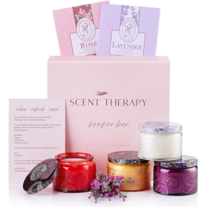 Branded Scented Candle Gift Set For Women - Soy Wax, 4 Jars, 160h Burn Time, Multicolour Branded Scented Candle Gift Set For Women - Soy Wax, 4 Jars, 160h Burn Time, Multicolour