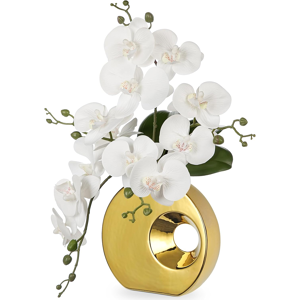 Does Not Apply Artificial Orchid Plant In Ceramic Pot 15.7\" Realistic Faux Orchid Flowers For I Does Not Apply Artificial Orchid Plant In Ceramic Pot 15.7\" Realistic Faux Orchid Flowers For I