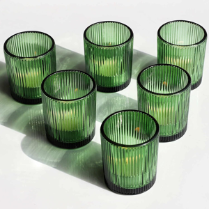 Does Not Apply 12pcs Green Tea Light Holders Glass, Ribbed Tea Light Candle Holders For Wedding Does Not Apply 12pcs Green Tea Light Holders Glass, Ribbed Tea Light Candle Holders For Wedding