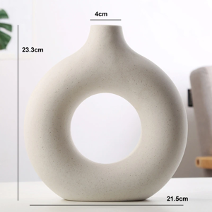 Does Not Apply Nordic Vase Circular Hollow Ceramic Donuts Flower Pot Home Living Room Decoratio Does Not Apply Nordic Vase Circular Hollow Ceramic Donuts Flower Pot Home Living Room Decoratio
