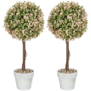 Homcom Set Of 2 Decorative Artificial Plants - Murraya - Cream White - Artificial Plants Homcom Set Of 2 Decorative Artificial Plants - Murraya - Cream White - Artificial Plants