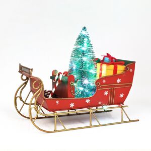 Lesser & Pavey Red Sleigh Christmas Ornament Toy With Lights Up Led Home Decoration Display Lesser & Pavey Red Sleigh Christmas Ornament Toy With Lights Up Led Home Decoration Display