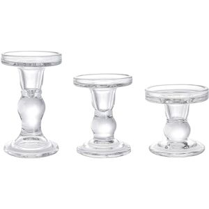 Sodial Glass Candle Holders, Clear Pillar Taper Candlestick Crystal Candle Holder7950 Sodial Glass Candle Holders, Clear Pillar Taper Candlestick Crystal Candle Holder7950