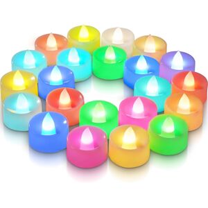 24 Pack Colour Changing Led Tea Lights, Flameless Tealight Candles With Rainbow 24 Pack Colour Changing Led Tea Lights, Flameless Tealight Candles With Rainbow