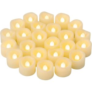 24 Pcs Led Flameless Flickering Tea Lights Votive Candle Battery Operated/electr 24 Pcs Led Flameless Flickering Tea Lights Votive Candle Battery Operated/electr