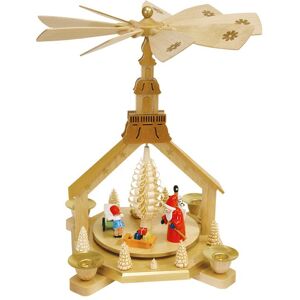 Richard Glässer Seiffen German Christmas Pyramid Santa Giving Out X-Mas Presents, Height .. Rg 16207 New Richard Glässer Seiffen German Christmas Pyramid Santa Giving Out X-Mas Presents, Height .. Rg 16207 New