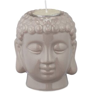 Relaxdays 6x Tealight Holder Grey Buddha Design For Home Living Room Bathroom Decoration Relaxdays 6x Tealight Holder Grey Buddha Design For Home Living Room Bathroom Decoration