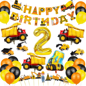 Does Not Apply 2nd Birthday Decorations For Boy, Construction Party Supplies, Digger Banner, Du Does Not Apply 2nd Birthday Decorations For Boy, Construction Party Supplies, Digger Banner, Du